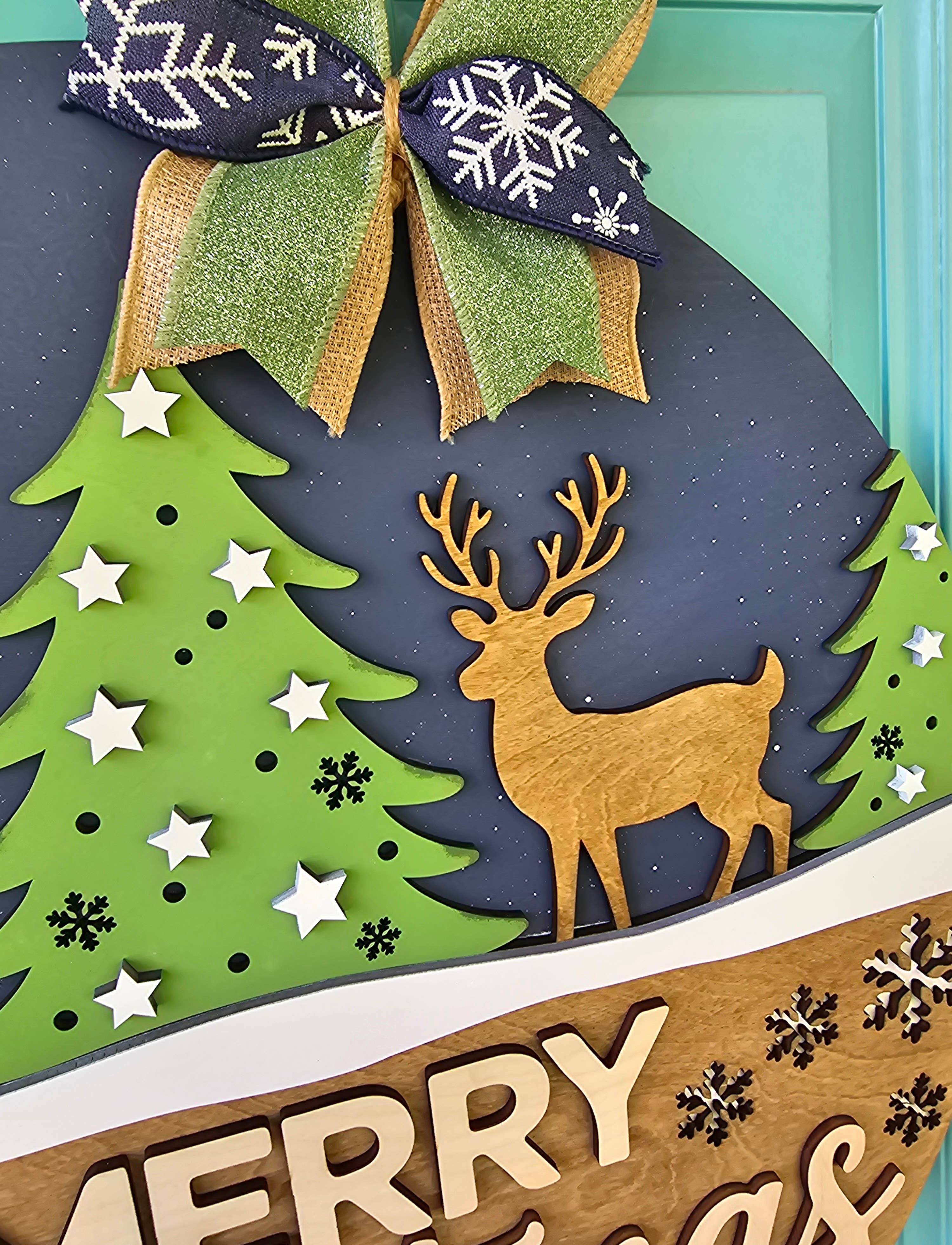Teal Moon Creations - Wholesale DIY Craft Kit - DIY Reindeer Christmas Wonderland Door Hanger3