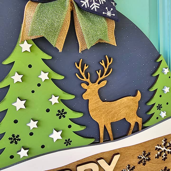 Teal Moon Creations - Wholesale DIY Craft Kit - DIY Reindeer Christmas Wonderland Door Hanger3