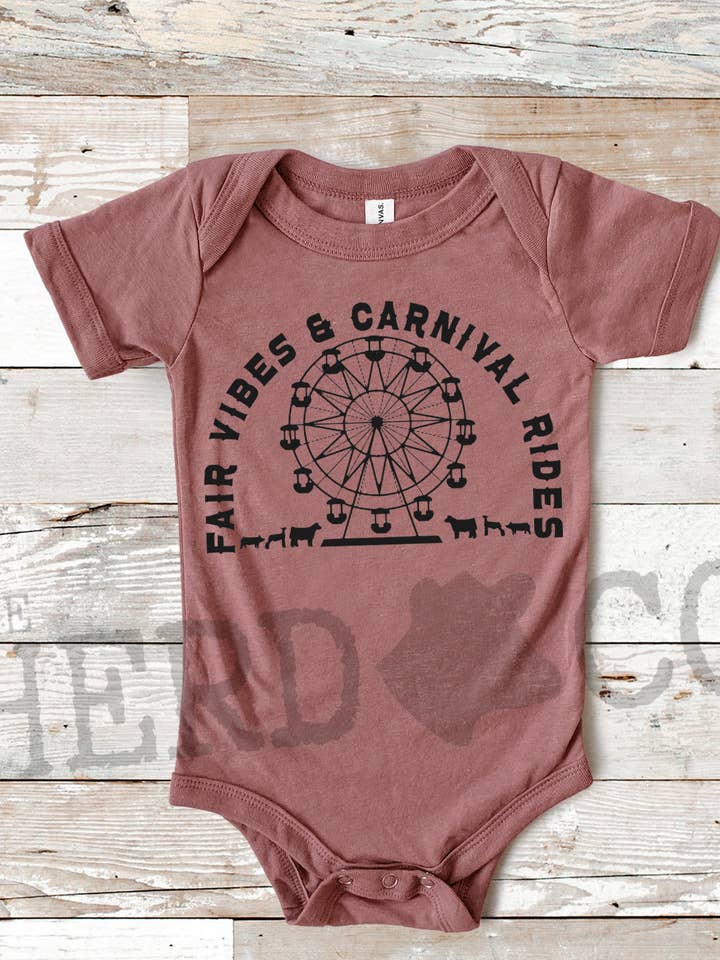 Fair Vibes & Carnival Rides - Mauve Bodysuit for wholesale by The Herd & Co