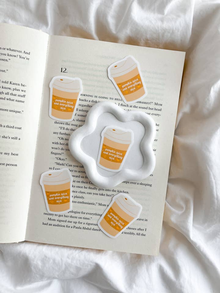 Pumpkin Spice Latte Cup Sticker for wholesale by Fleurs on Sunday