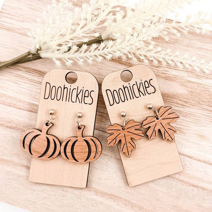 Dainty Wood Fall Dangle Earring Collection for wholesale by Doohickies