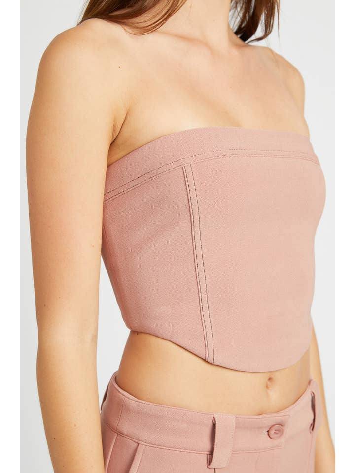 TERRACOTTA BACK LACE UP TUBE TOP for wholesale on Faire