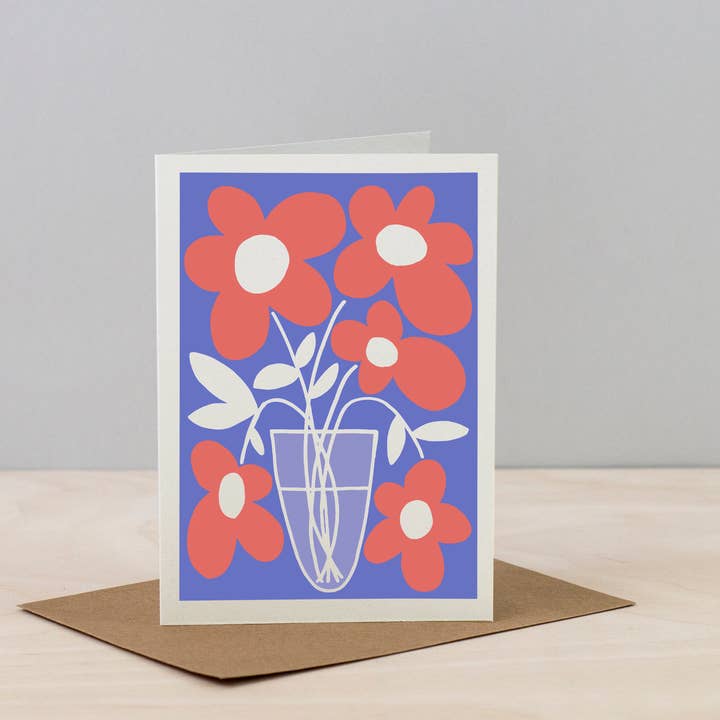 All Occasions Greetings Card- Vase- Primrose for wholesale by Studio Wald - UK Made