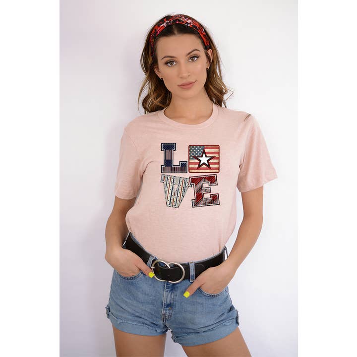 Love America T-Shirt for wholesale by The Dirty Cowgirl Apparel