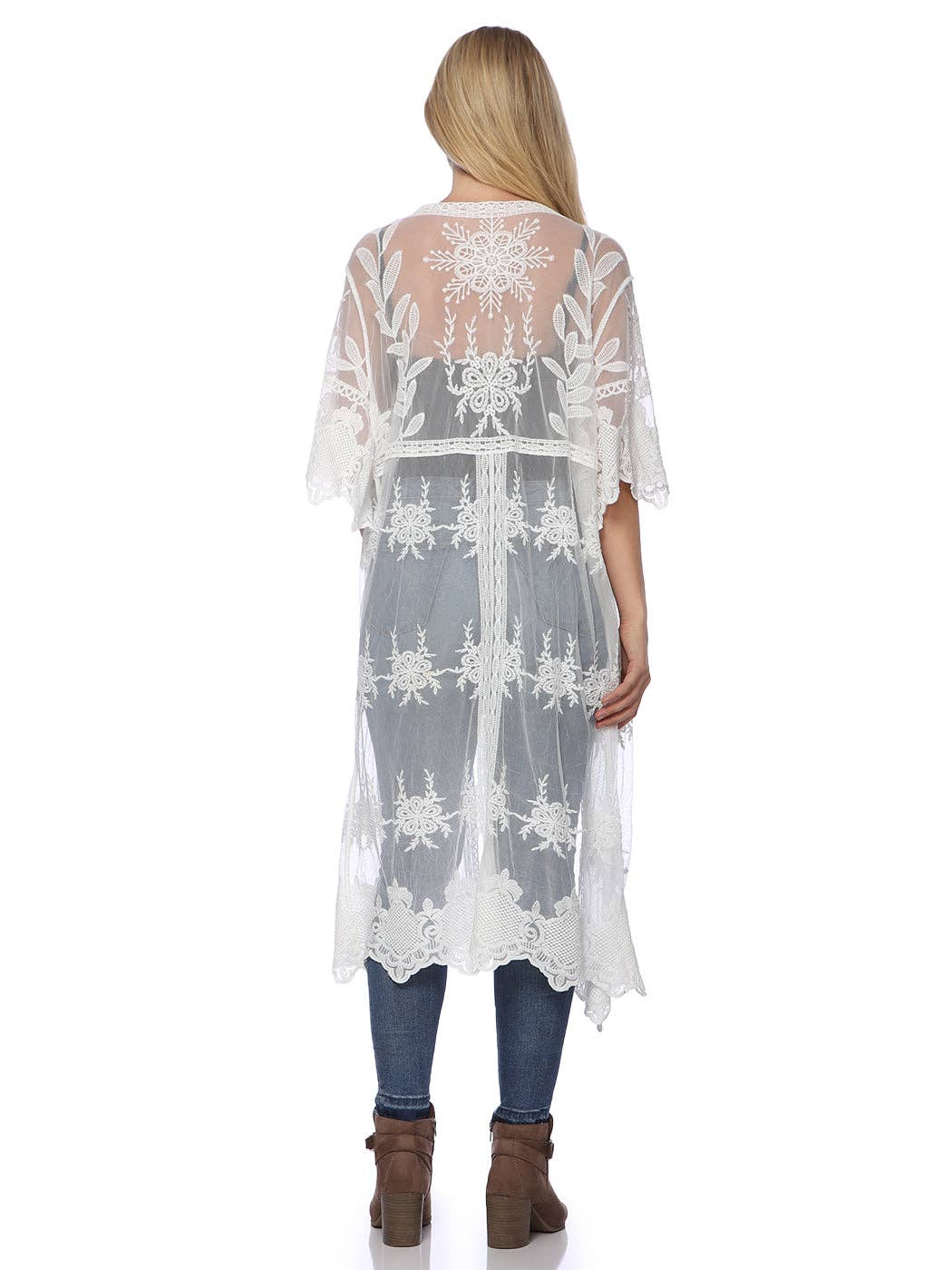 Anna Kaci Wholesale - Wholesale Kimono - Women's - Long Floral Lace Embroidered Kimono23