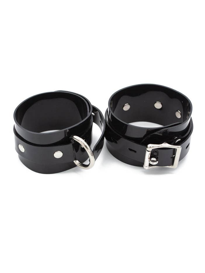 Black PVC Ankle Cuffs for wholesale by The Stockroom
