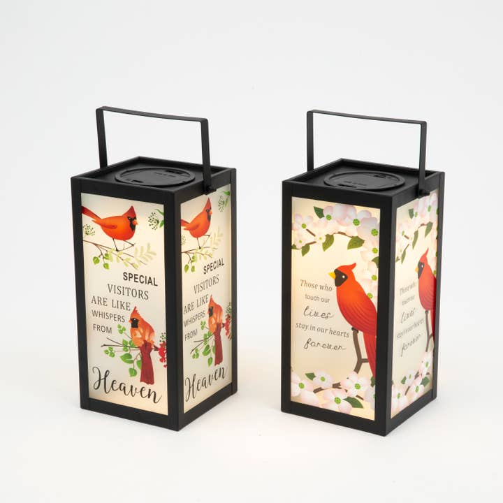 The Gerson Companies - Wholesale Christmas Decoration - Gerson Christmas 9.8"H B/O Lighted Metal & Glass Cardinal De1