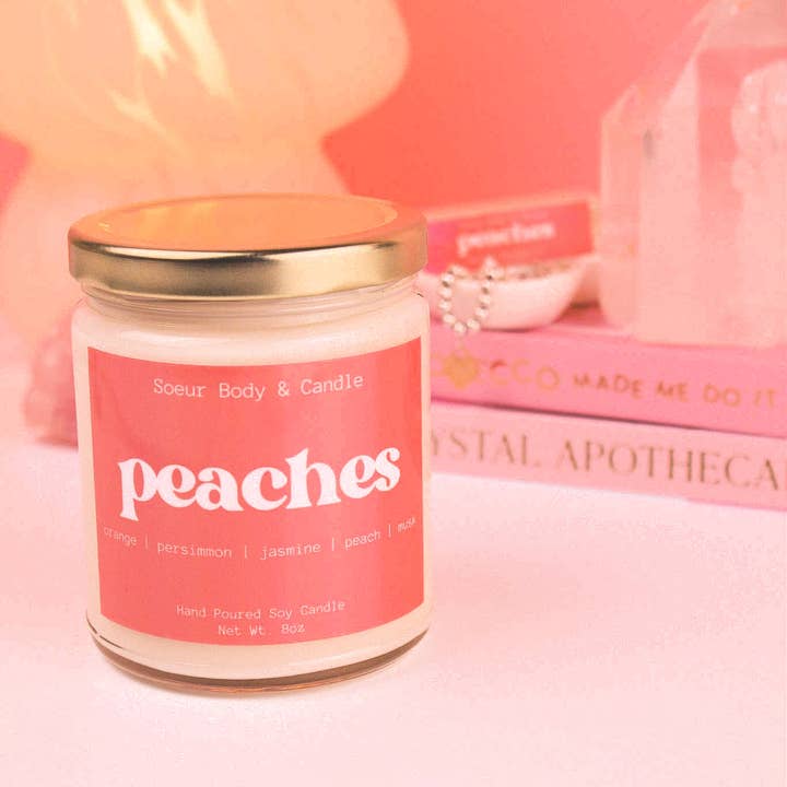 Soeur Body and Candle - Wholesale Jar/filled candle - Peaches Soy Candle3