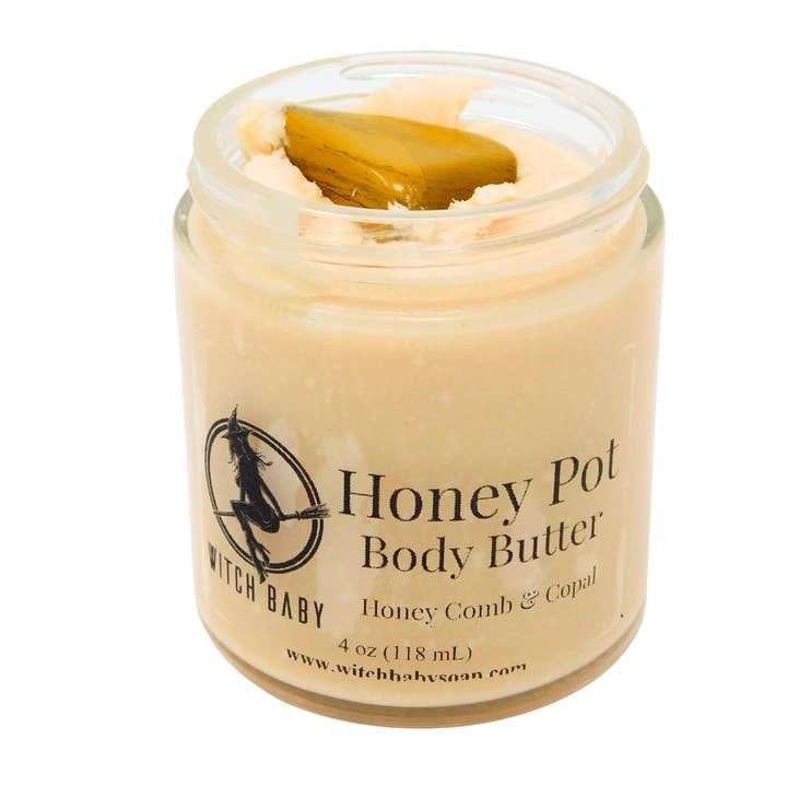 Honey Pot Crystal Body Butter for wholesale by Witch Baby Soap