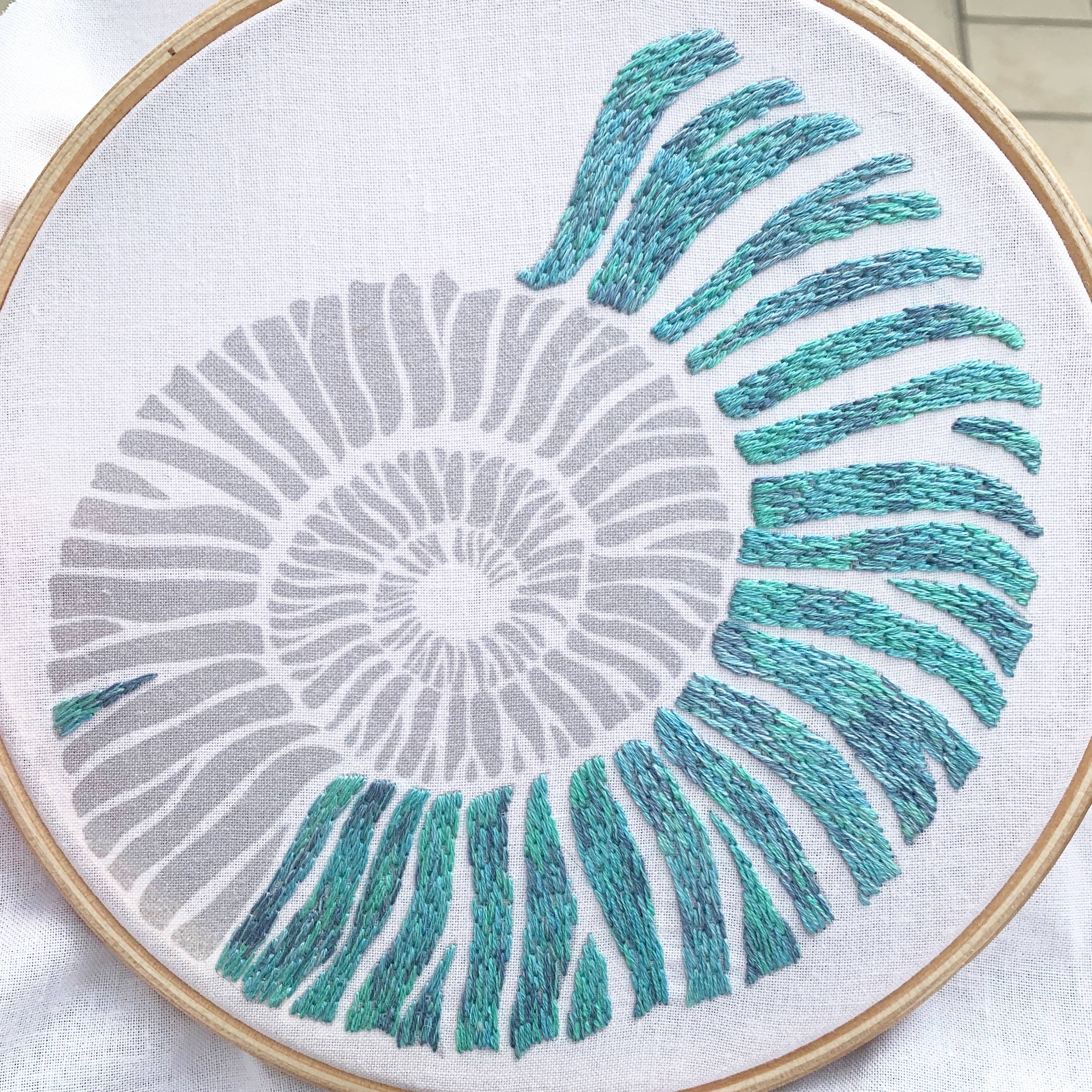 Cinnamon Stitching - Wholesale Craft Sewing Kit - Ammonite Embroidery Kit5