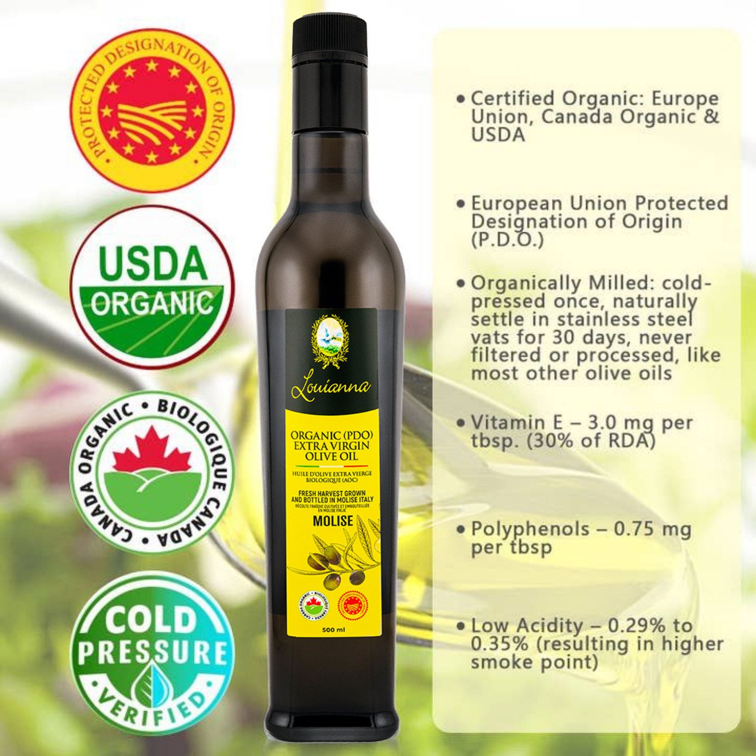 Louianna - Vente Huile d'olive - Huile d'olive extra vierge biologique/AOP4