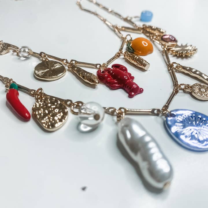 Sea & Sun Charm Necklace- Collection-Hand Made Chain, Charms for wholesale by HoopLa