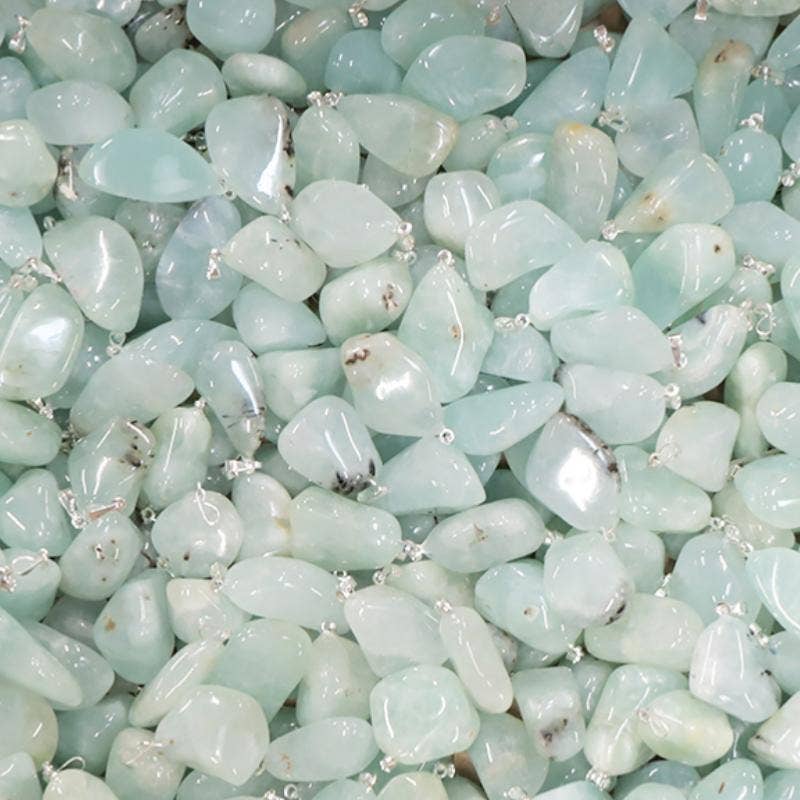 La Boîte à Cailloux - Vente Breloques/médailles personnalisées - Pendentif préhnite Afrique du Sud A (pierre roulée)1