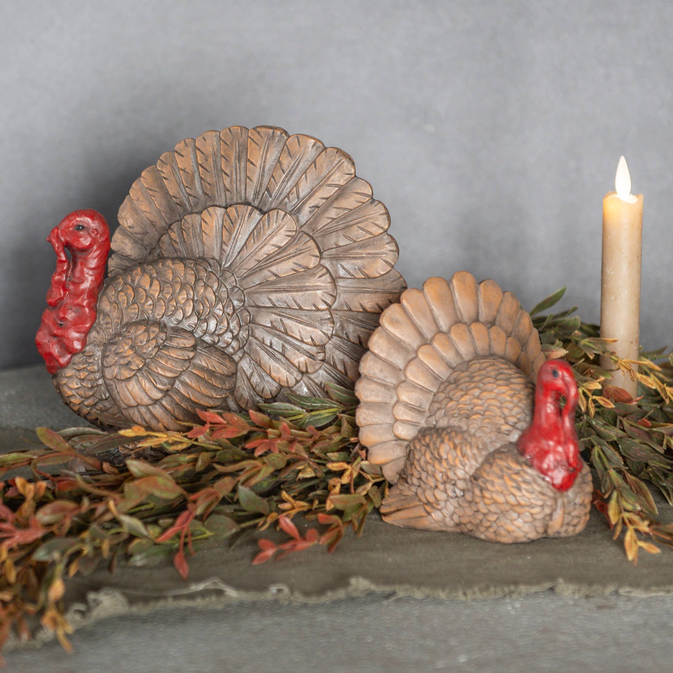 Ragon House - Wholesale Decorative Tabletop Object - 5" BROWN & RED TABLETOP TURKEY2