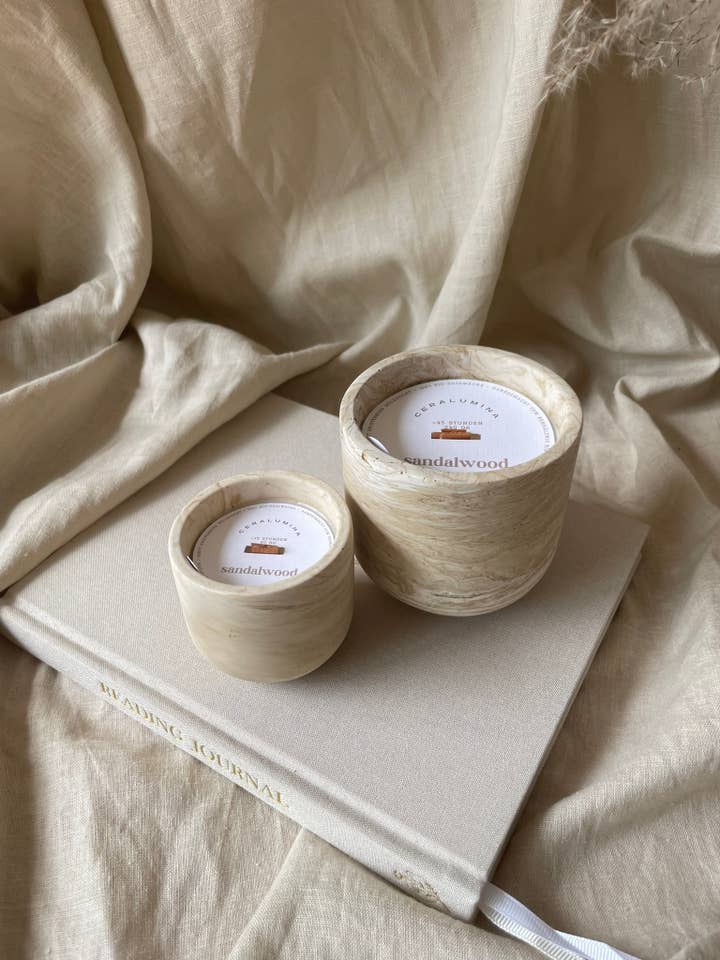 Doftljus 'sandelträ' av sojavax för wholesale av Ceralumina