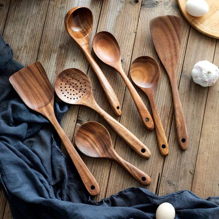 Kiyo Home - Wholesale Kitchen Utensil Set - 7-Piece Wooden Cooking Set | Kitchen Utensils | Eco Cookware4
