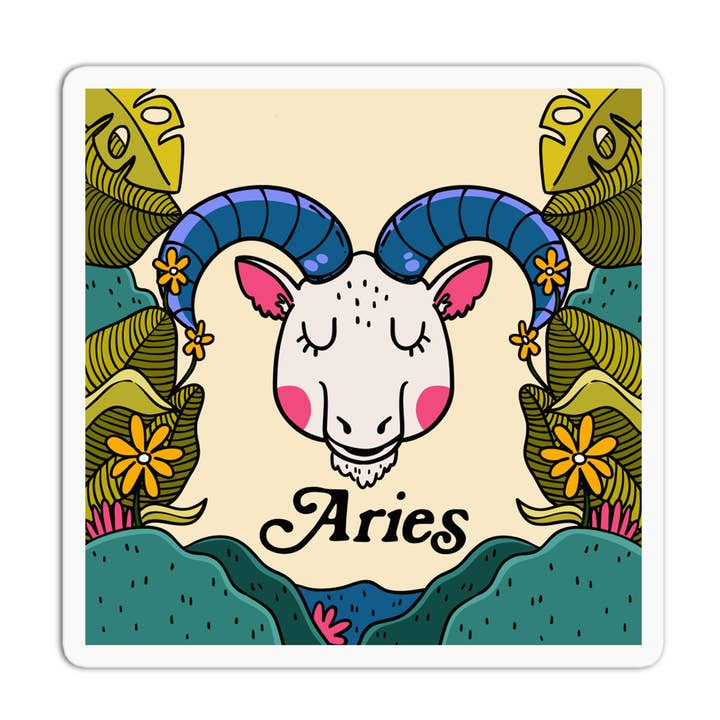 Zodiac Sign Aries Vinyl Waterproof Stickers for wholesale by Girls Printing House