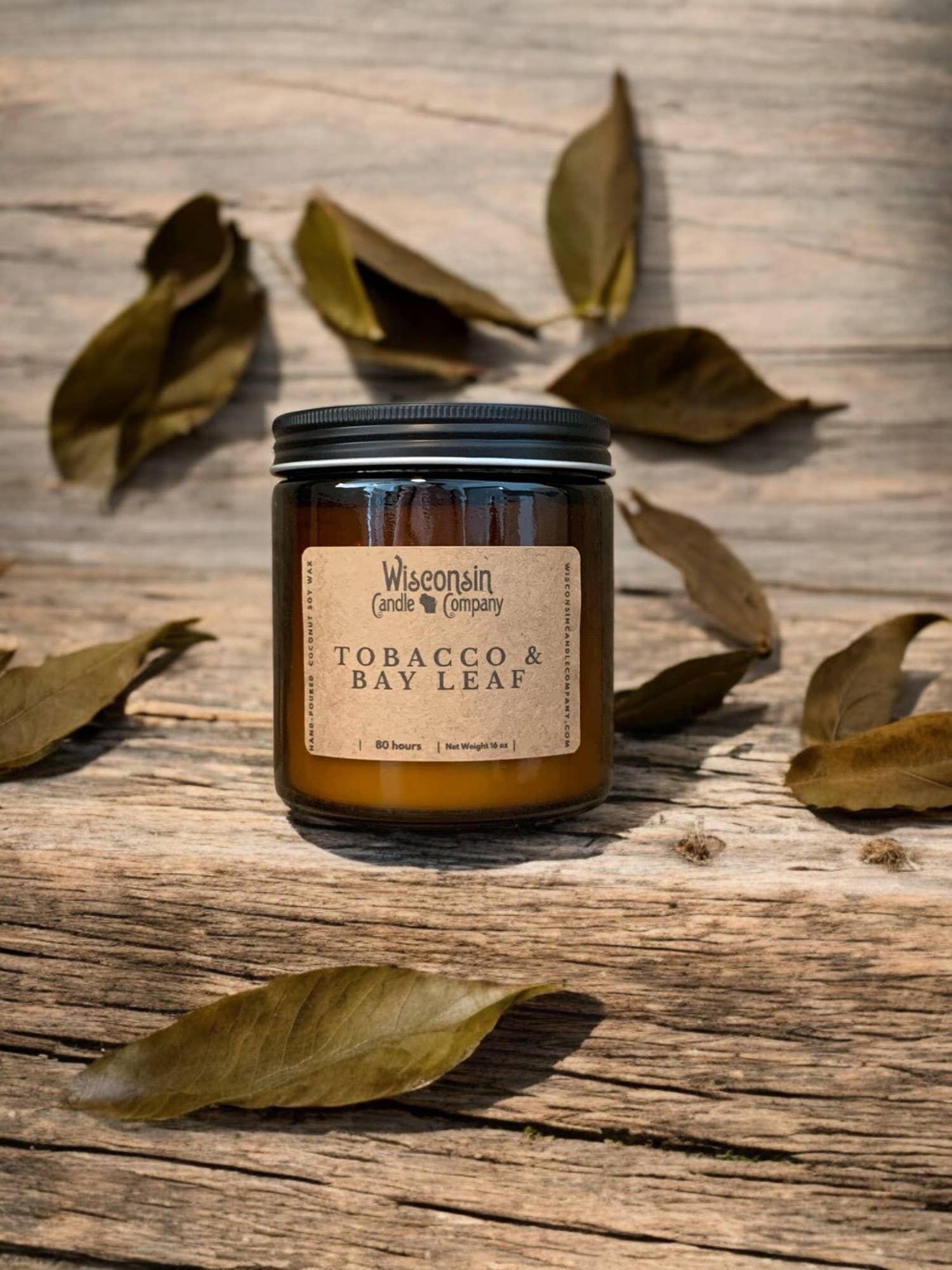 Wisconsin Candle Company – Vela em jarro/copo por atacado – Tabaco e folha de louro0