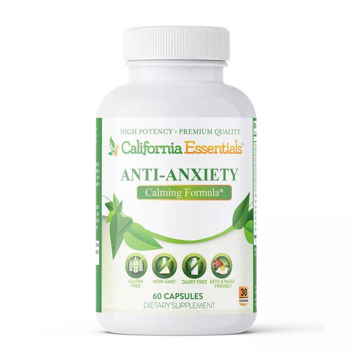 Natural Anti-Anxiety Stress Relief - USA-Made, 60 Capsules for wholesale by California Essentials