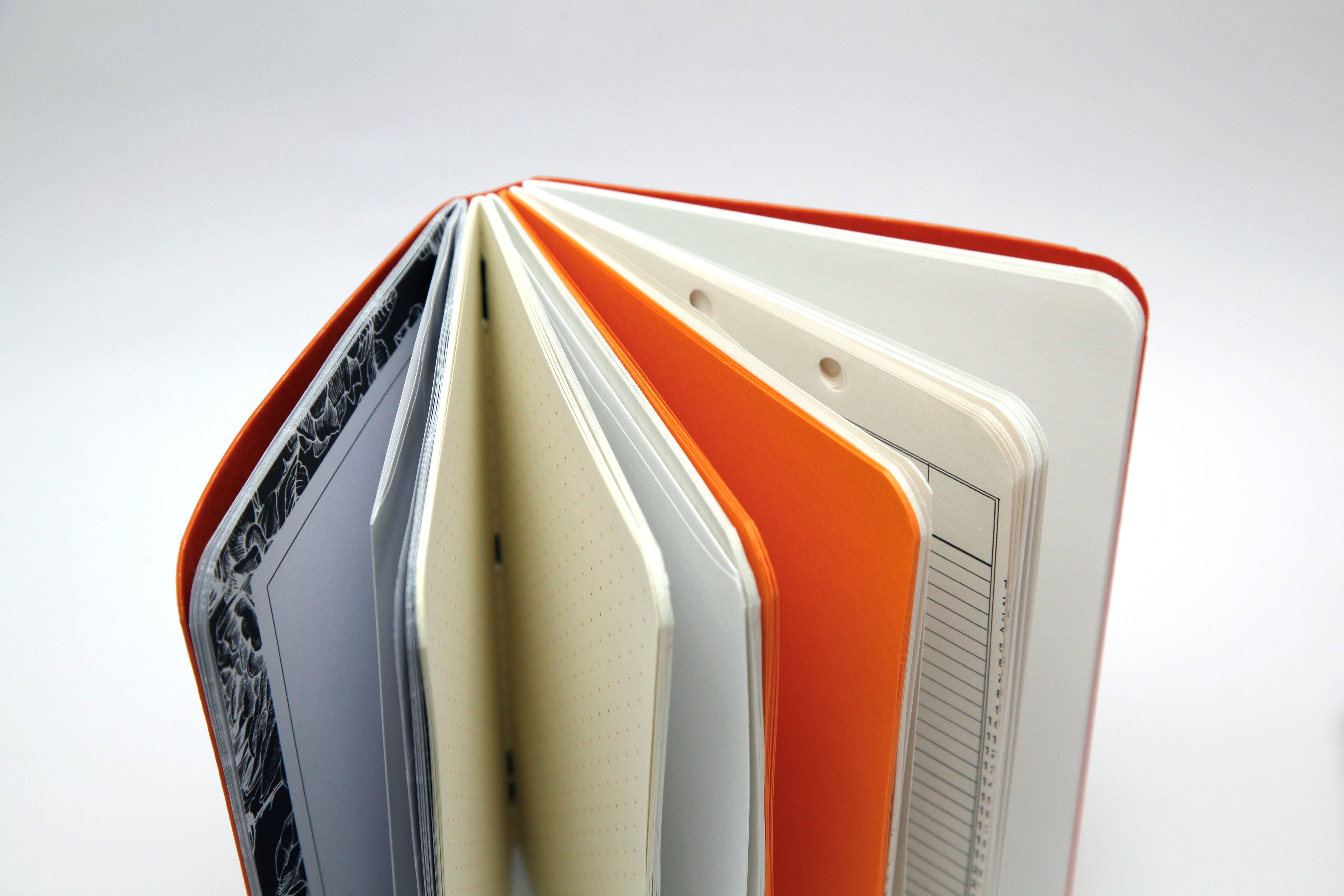 Original Brooks - Wholesale Notebook - Orange Handsewn Notebook with Assorted Paper7