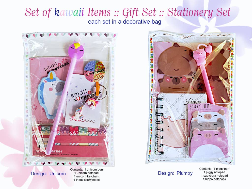 Small Surprises - Wholesale Stationery/Notecard Set - 4pc- cute Stationery Sets kawaii Giftset for girls4