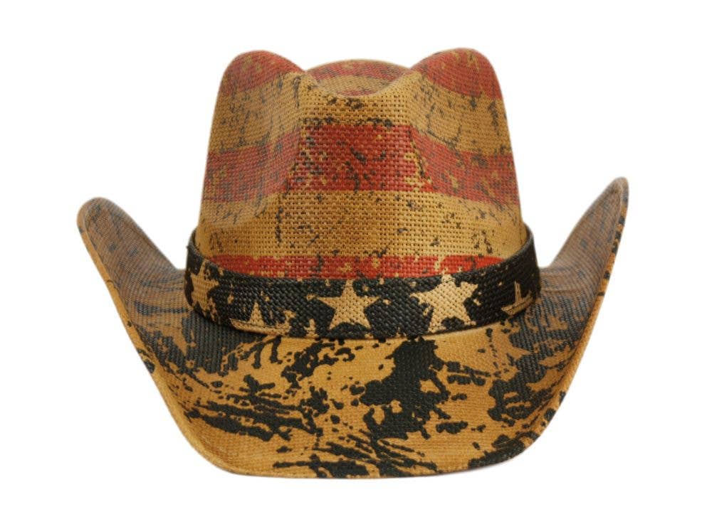 Epoch hats - Vendita all'ingrosso Cappello da cowboy - Unisex - Cappelli da cowboy con bandiera americana con fascia rifinita in tessuto1