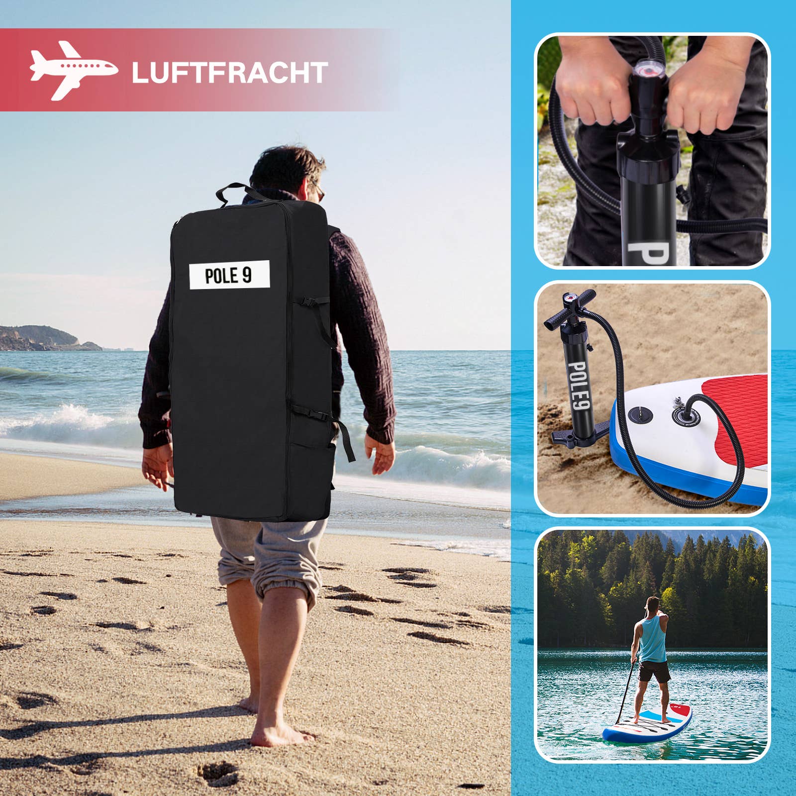 Pole9 - Wholesale Sporting Accessories - SUP Board - Blue4