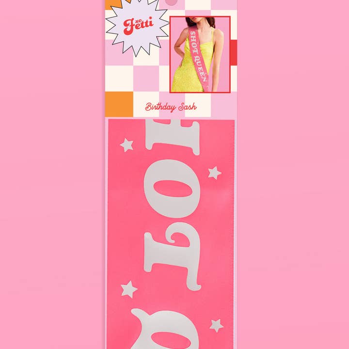 xo, Fetti - Wholesale Party Favor - Shot Queen Sash Accessory, Birthday Party Gift, Decor