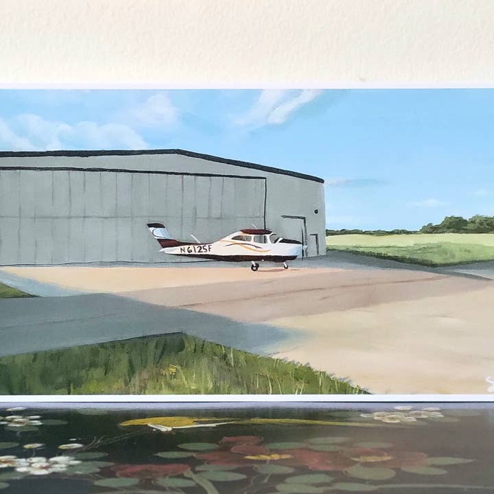 Impression d'art d'avion de peinture acrylique pour la vente par Lillykdesigns