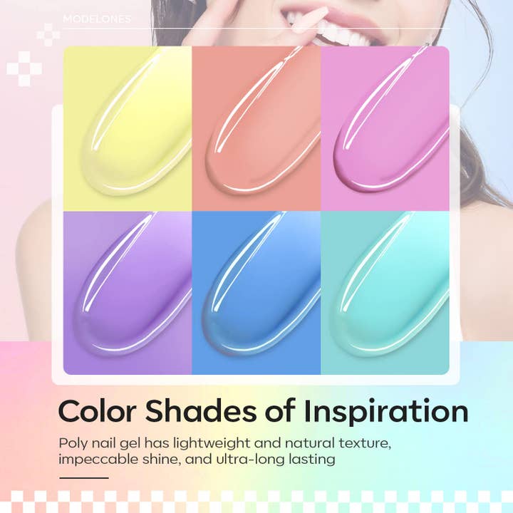 Modelones - Wholesale Nailcare set - Sweet Tooth - 6 Colors Poly Nail Gel Kit2