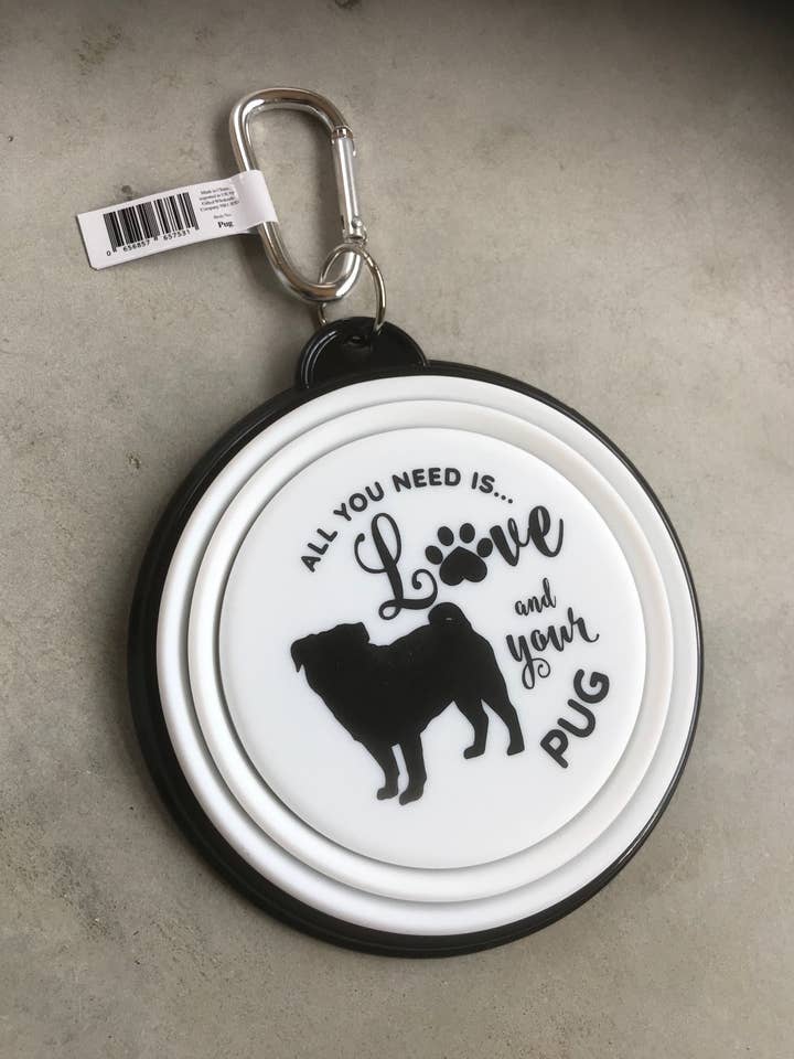 Cuenco de viaje para mascotas Pug 4 Legs para venta al por mayor de Gifted Wholesale Ltd