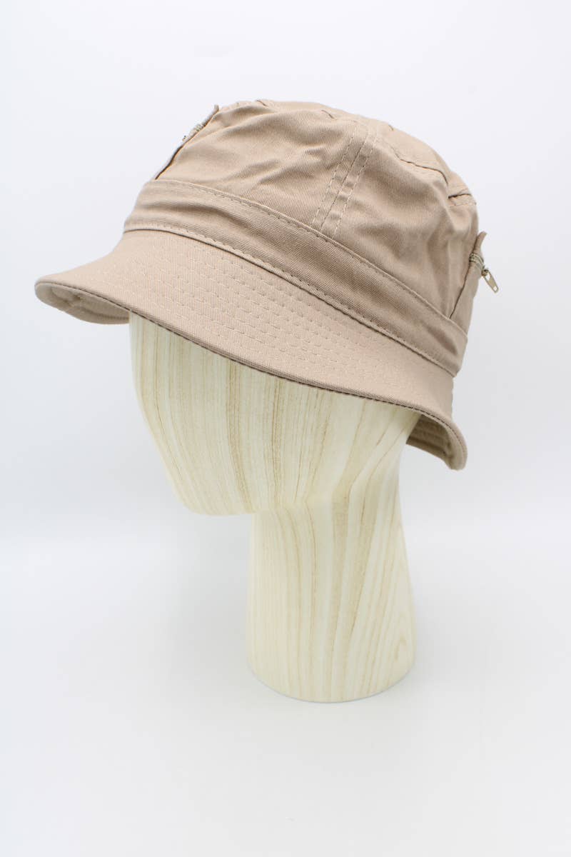 Hologramme Paris - Wholesale Bucket Hat - Unisex - Plain Cotton Classic Bucket Hat with Zip16
