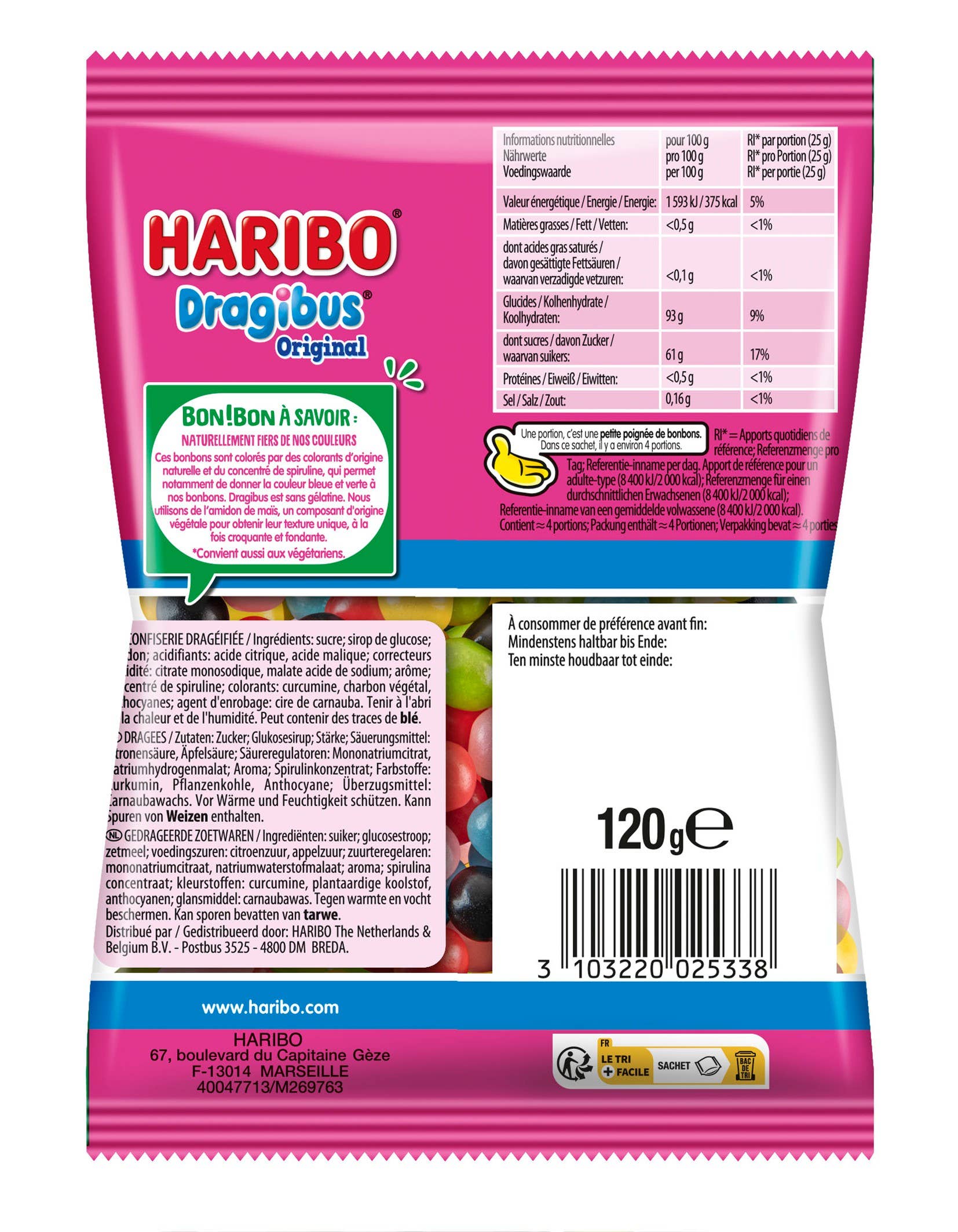 123bonbon - Wholesale Gummy - HARIBO Dragibus - 0.26 lb bag1