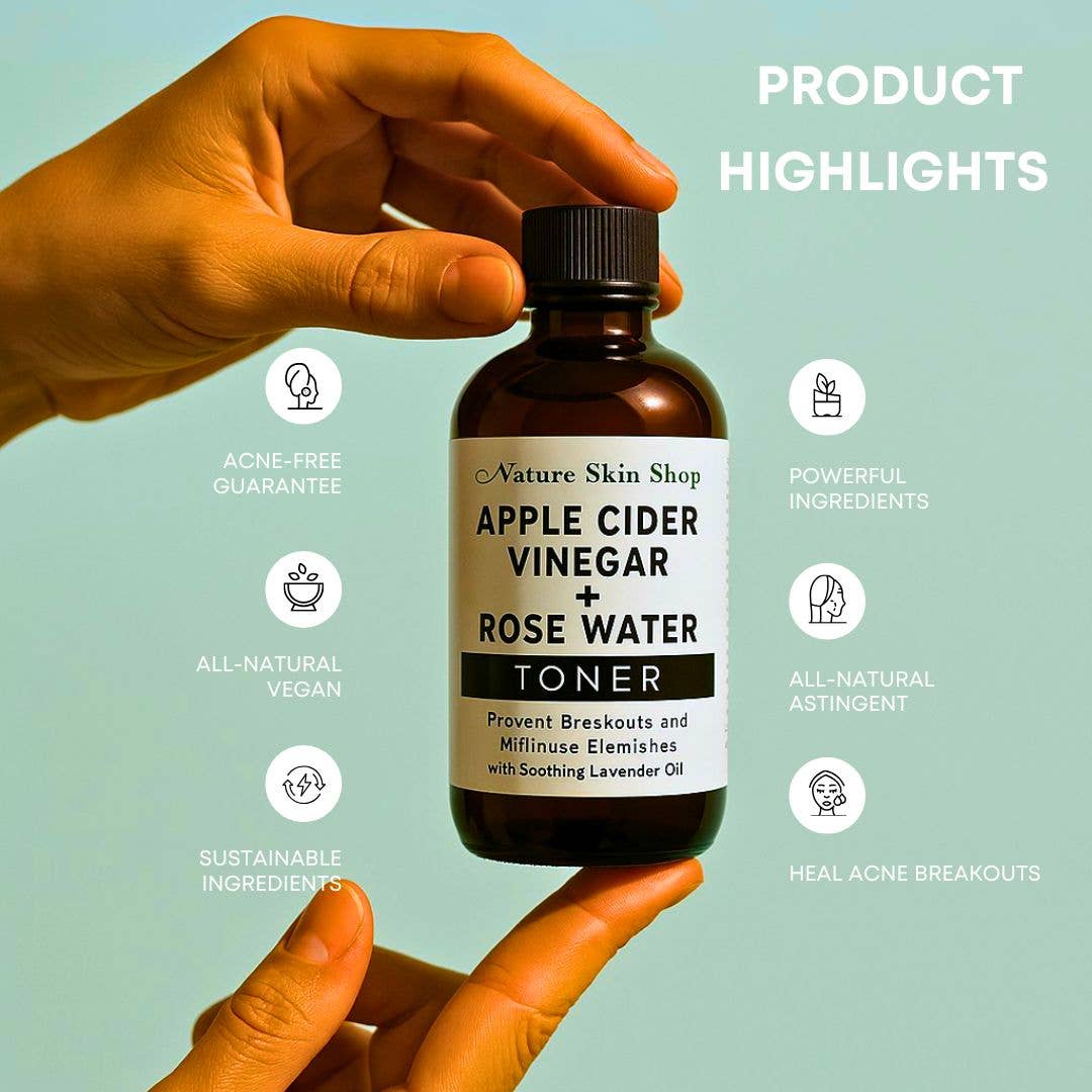 Nature Skin Shop LLC - Vendita all'ingrosso Tonici viso - Tonico all'aceto di mele e acqua di rose6