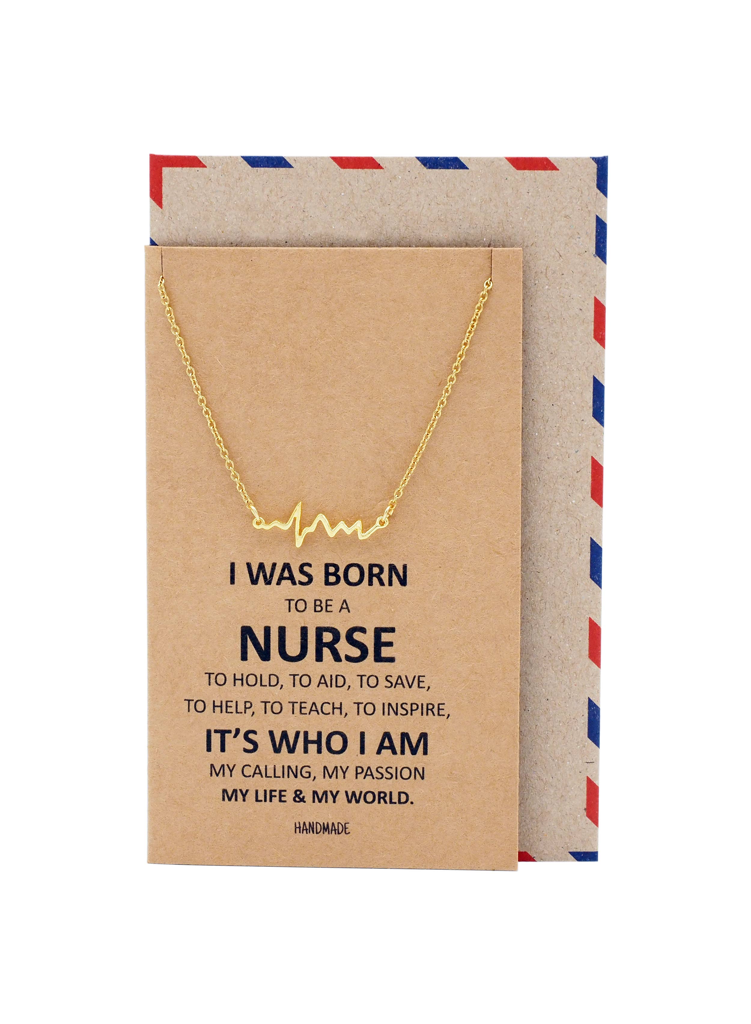 Quan Jewelry - Wholesale Pendant/Charm Necklace - Macaria Electrocardiogram Heartbeat Necklace, Nurse Gifts25