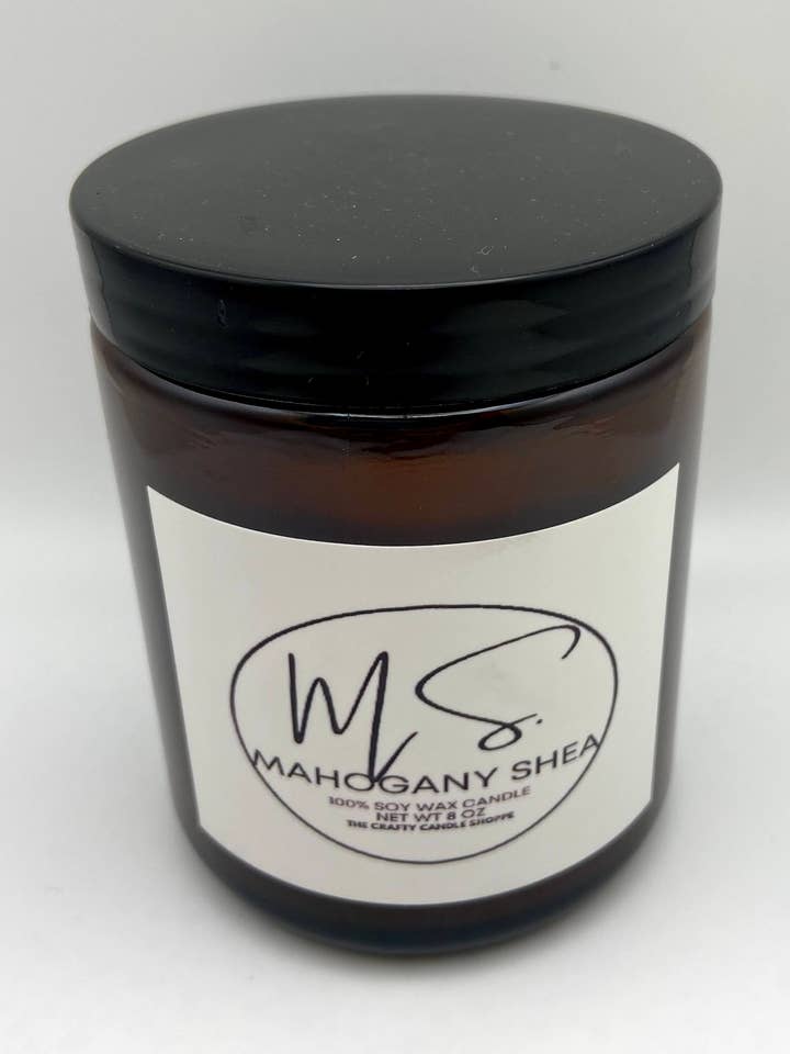 Mahogany Shea 8 oz Soy Candle for wholesale by The Crafty Candle Shoppe