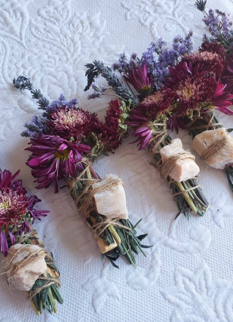 CharlieHaze - Wholesale Sage Bundle - Moonstone Smudge Stick with Lavender and Palo Santo Wood1