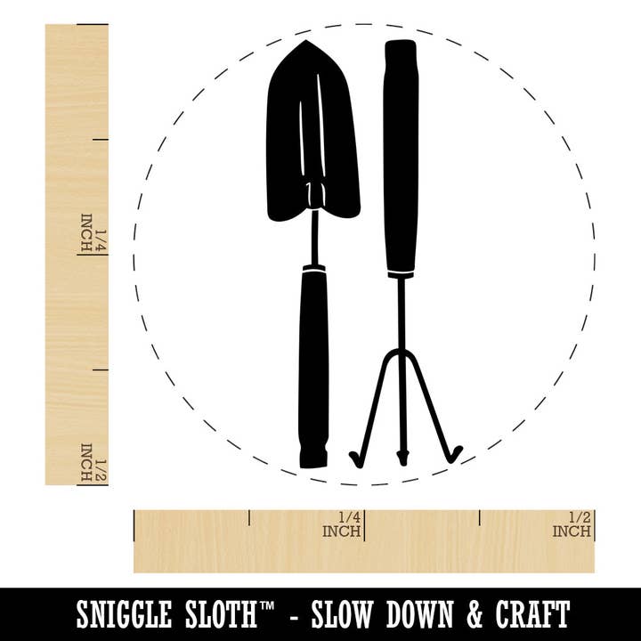 Gardening Tools Trowel Hand Rake Self-Inking Rubber Stamp for Stamping Crafting Planners for wholesale by Sniggle Sloth