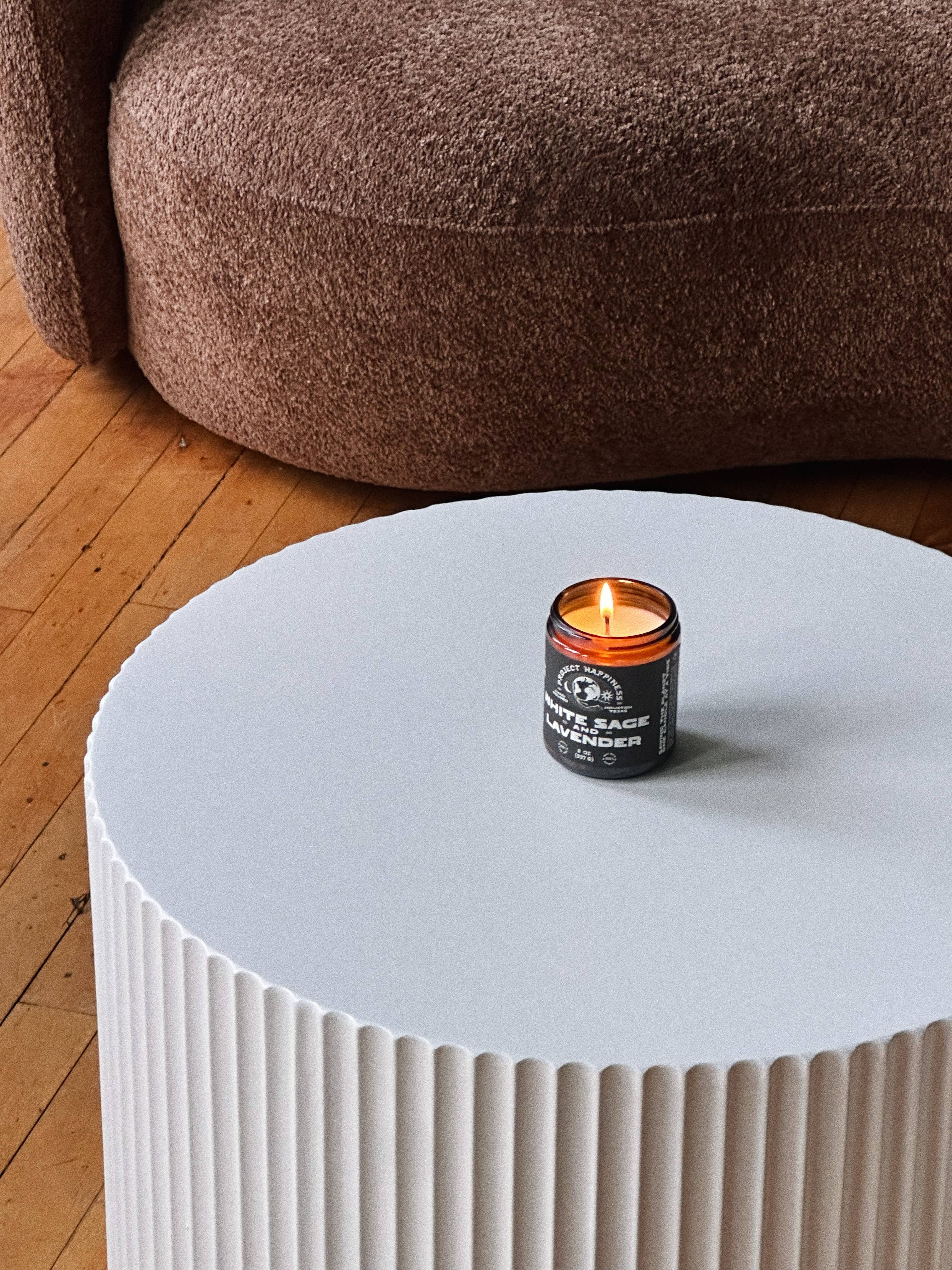 Project Happiness Candle Co. - Wholesale Jar/Filled Candle - White Sage and Lavender Soy Candle - 8oz11