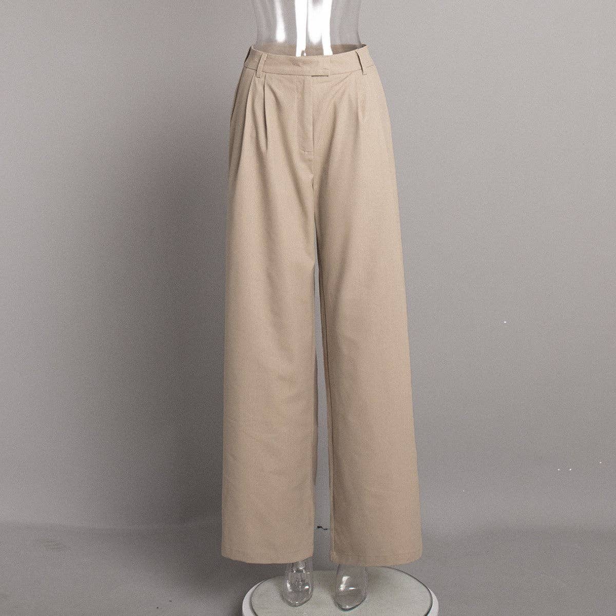 alberalkirk – wholesale Pants – Women's – Linen Blend Wide Leg Trousers Women Multiple Colors N5A5493