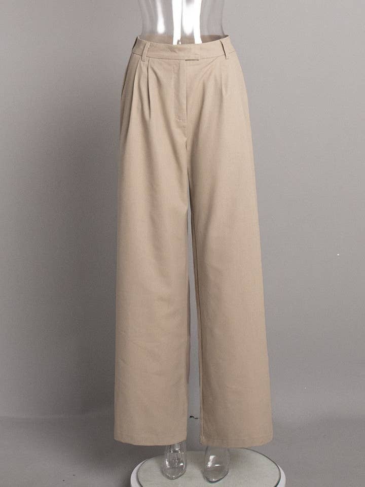 alberalkirk – wholesale Pants – Women's – Linen Blend Wide Leg Trousers Women Multiple Colors N5A5493