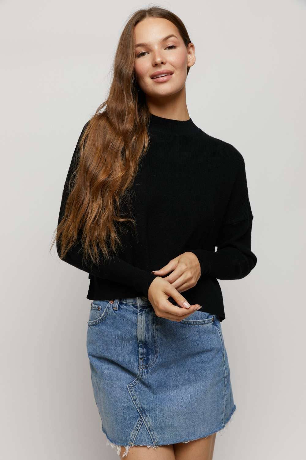 Hers & Mine - Wholesale Knit Top - Women's - MOCK NECK SIDE SLIT SWEATER TOP9