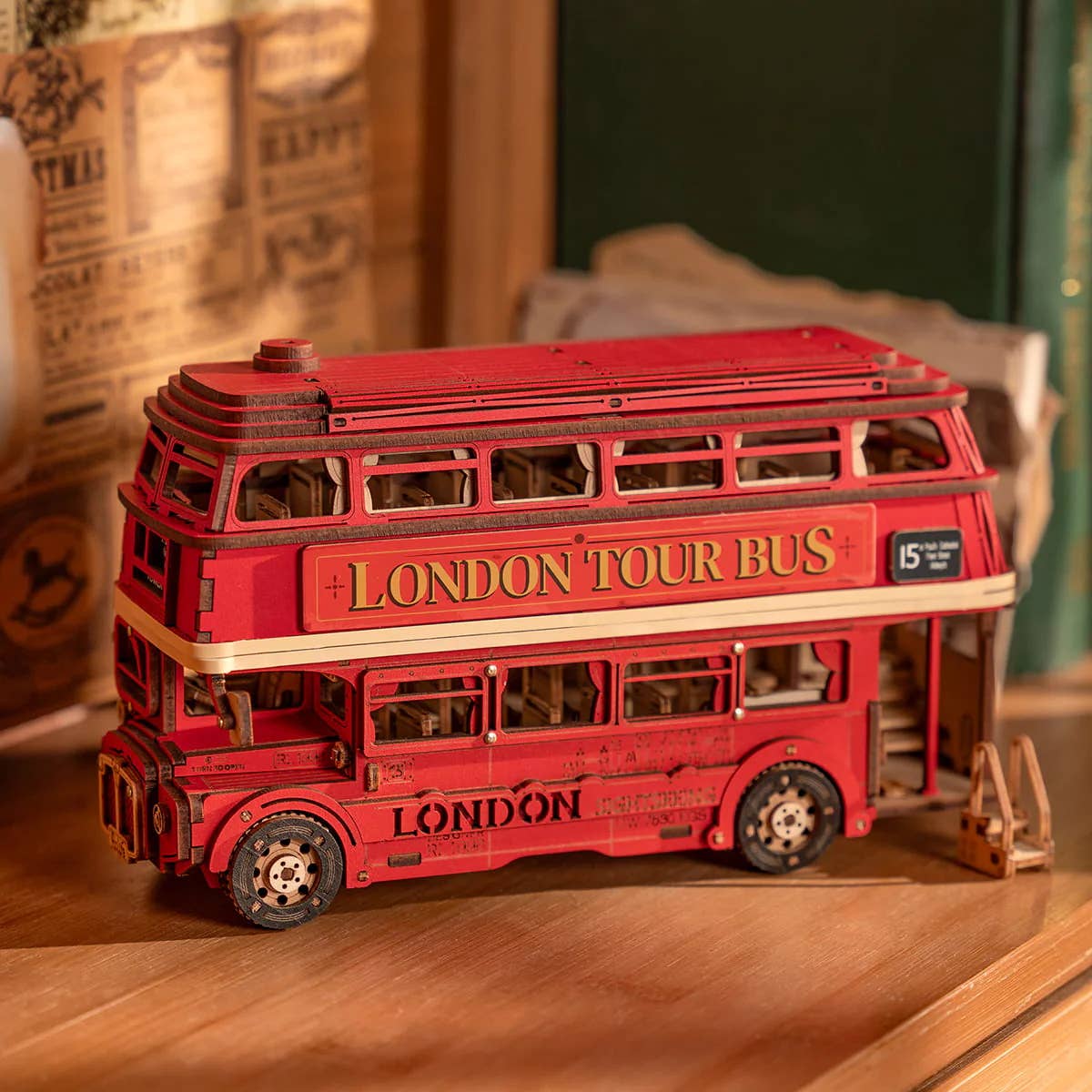 Magnote - Wholesale DIY Craft Kit - Rolife London Tour Bus Wooden 3D Puzzle6