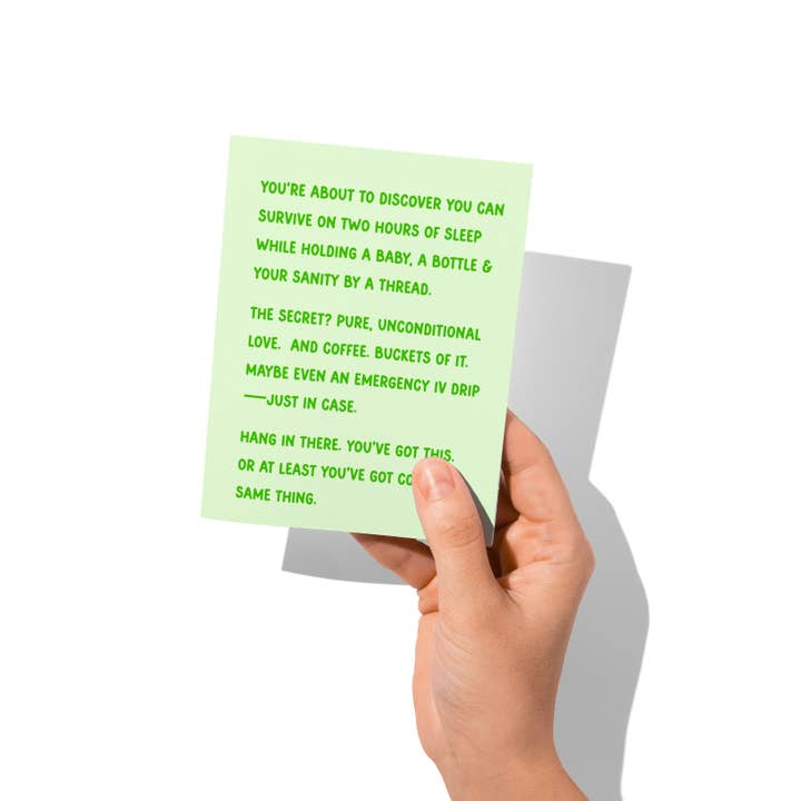 La Folie Press - Wholesale Baby Card - Unconditional Coffee Funny New Baby Greeting Card3