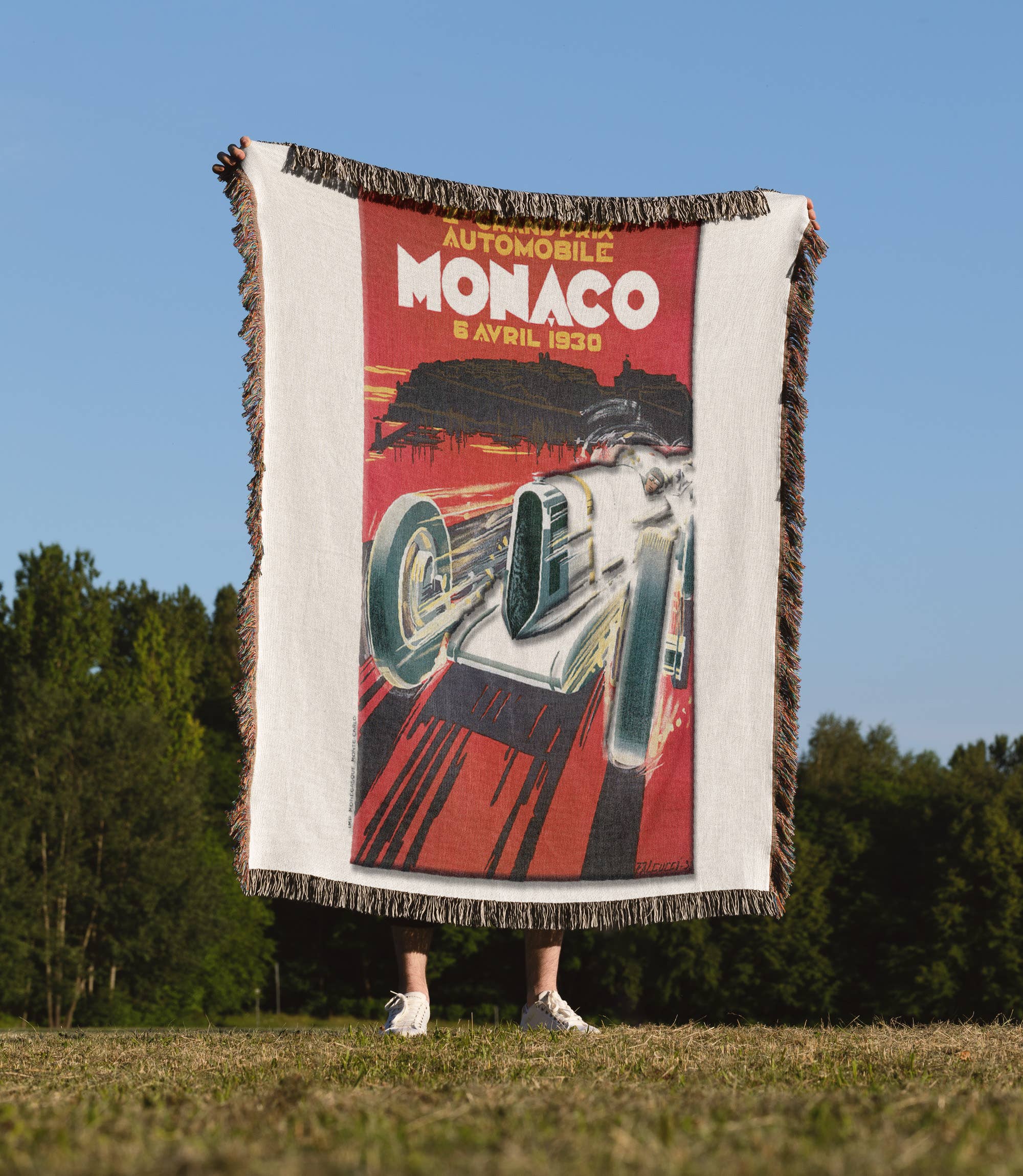 3dRose - Wholesale Throw Blanket - 3dRose, Monaco Grand Prix Advertising Poster, Blanket1