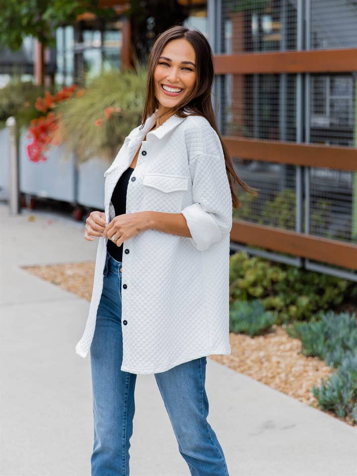 Tickled Teal - Wholesale Shirt Jacket/Shacket - Women's - Quilted Shacket6