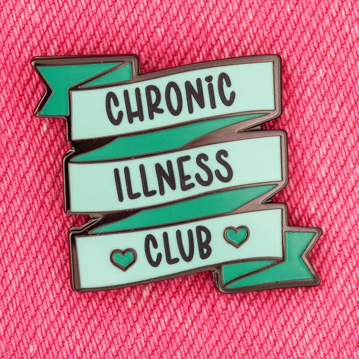 Chronic Illness Club Ribbon Enamel Pin for wholesale by Fluffmallow (Custom duties for USA are pre-paid by us)