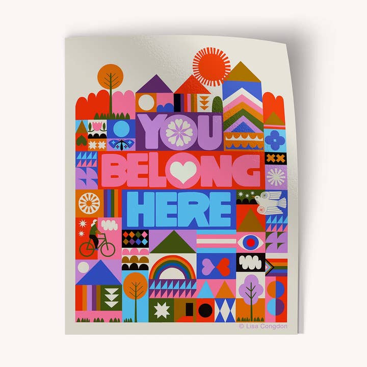 You Belong Here Large Sticker for wholesale by Lisa Congdon Art & Illustration