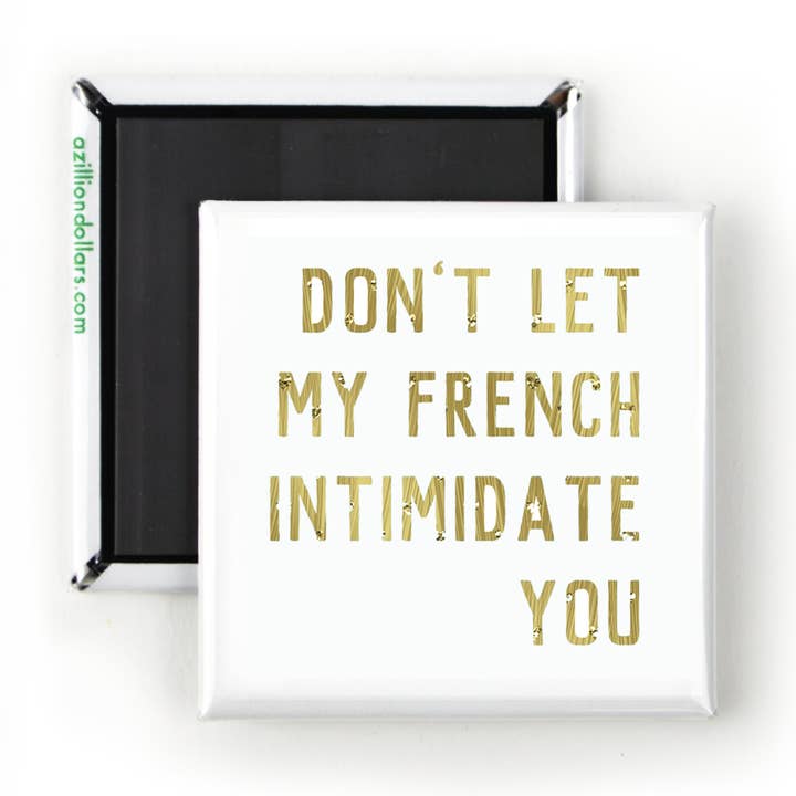 Laat mijn Frans je niet intimideren; Grappige magneet; Kous Stuffer; Cadeau voor Francofielen; Franse taal; Frankrijk voor wholesale door A Zillion Dollars