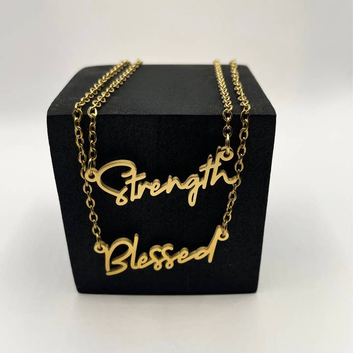 Strength / Blessed for wholesale by Damilola Jewellery